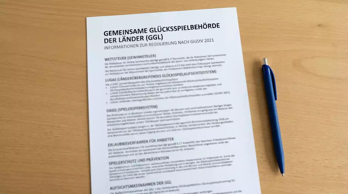 Übersicht der deutschen GGL-Sportwettenregulierung mit GlüStV 2021, LUGAS und OASIS