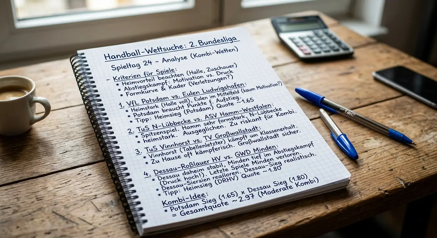 Kriterien zur Spielauswahl bei Handball 2. Bundesliga Kombiwetten — Heimvorteil und Tabellenkontext