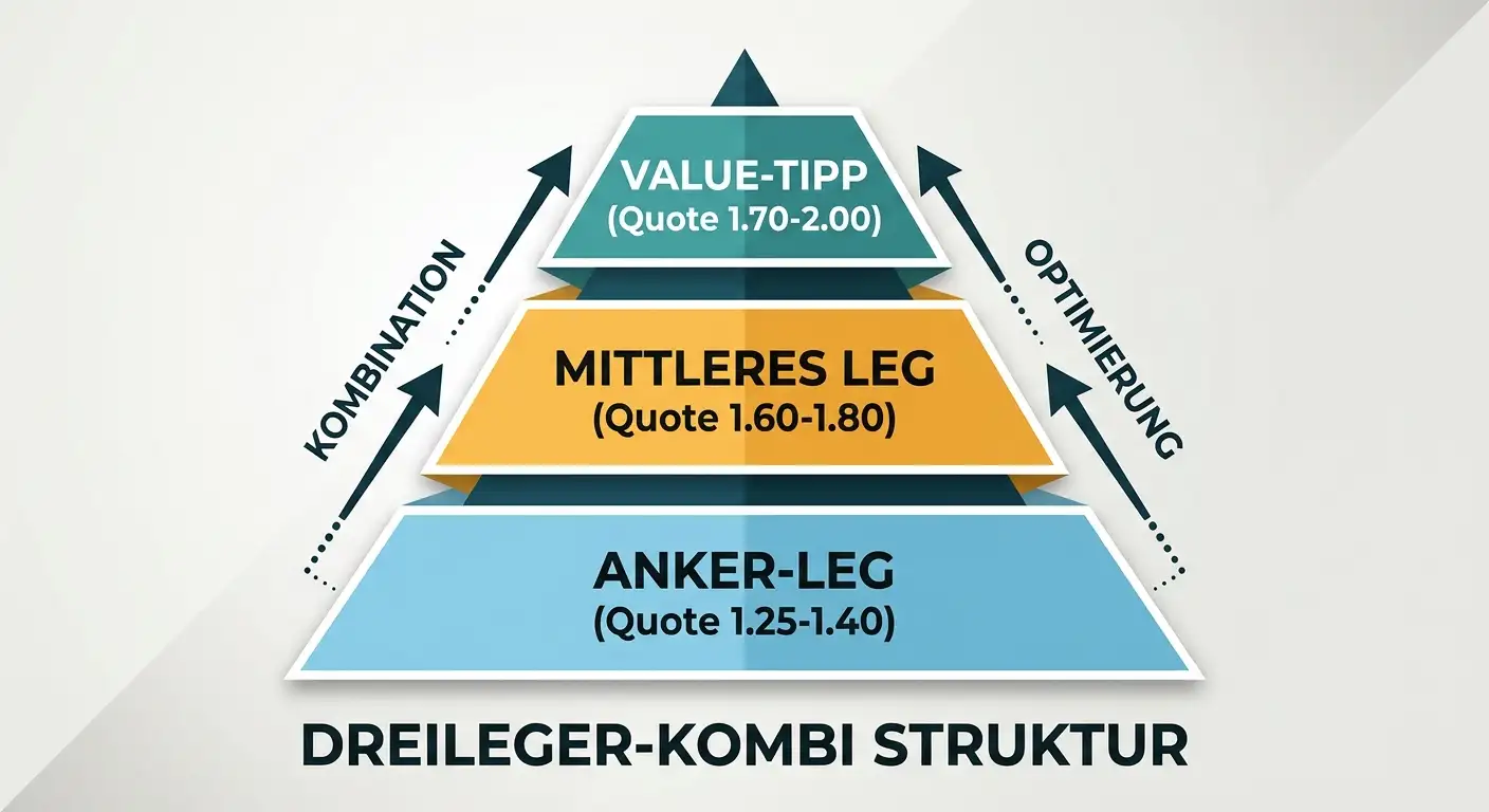 Aufbau einer Handball-Bundesliga-Dreileger-Kombiwette mit Anker-Leg, mittlerem Leg und Value-Tipp