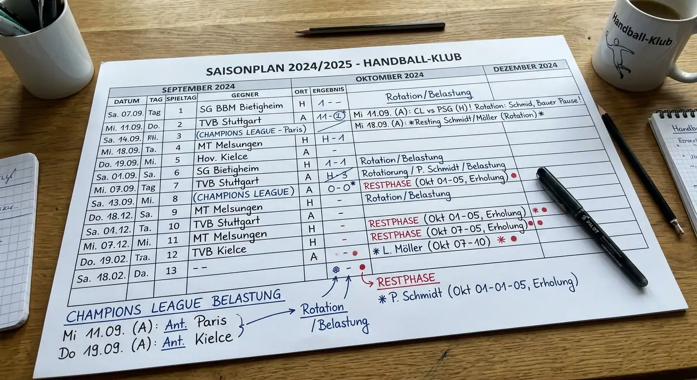 Spielplan-Belastung und Kaderrotation in der HBL als Faktor für Handball-Kombiwetten-Strategie