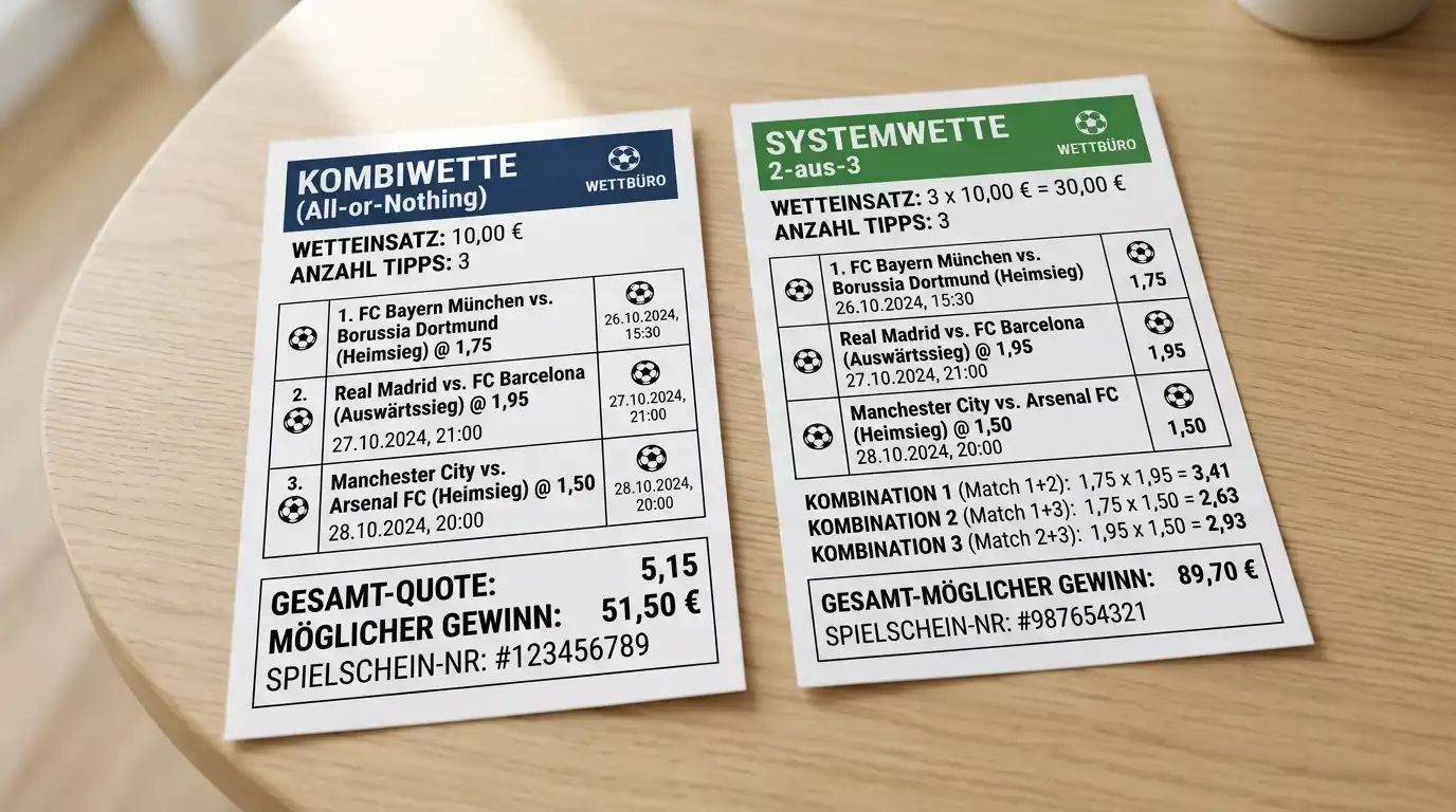 Vergleich Handball Kombiwette vs. Systemwette: Wann die 2-aus-3-Systemwette die bessere Wahl ist
