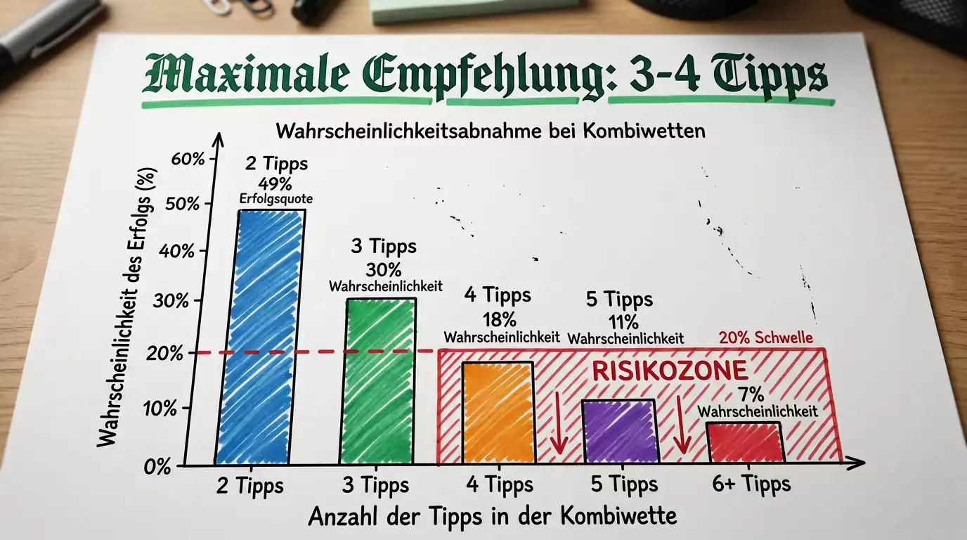 Optimale Länge einer Handball Kombiwette: Wahrscheinlichkeitsrechnung zeigt bei 5 Tipps nur 17 Prozent Erfolg