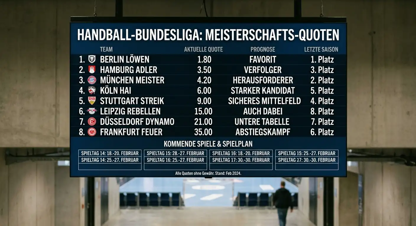 Handball Meisterwette Tipps — Topfavoriten und Außenseiter-Quoten im Saisonvergleich