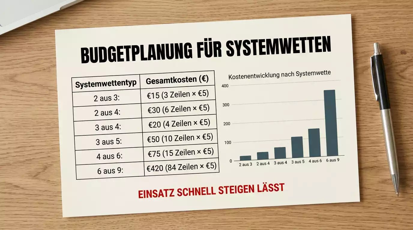 Einsatzplanung Handball Systemwetten: Wie der Gesamteinsatz mit wachsendem System von 2-aus-3 bis 4-aus-6 steigt
