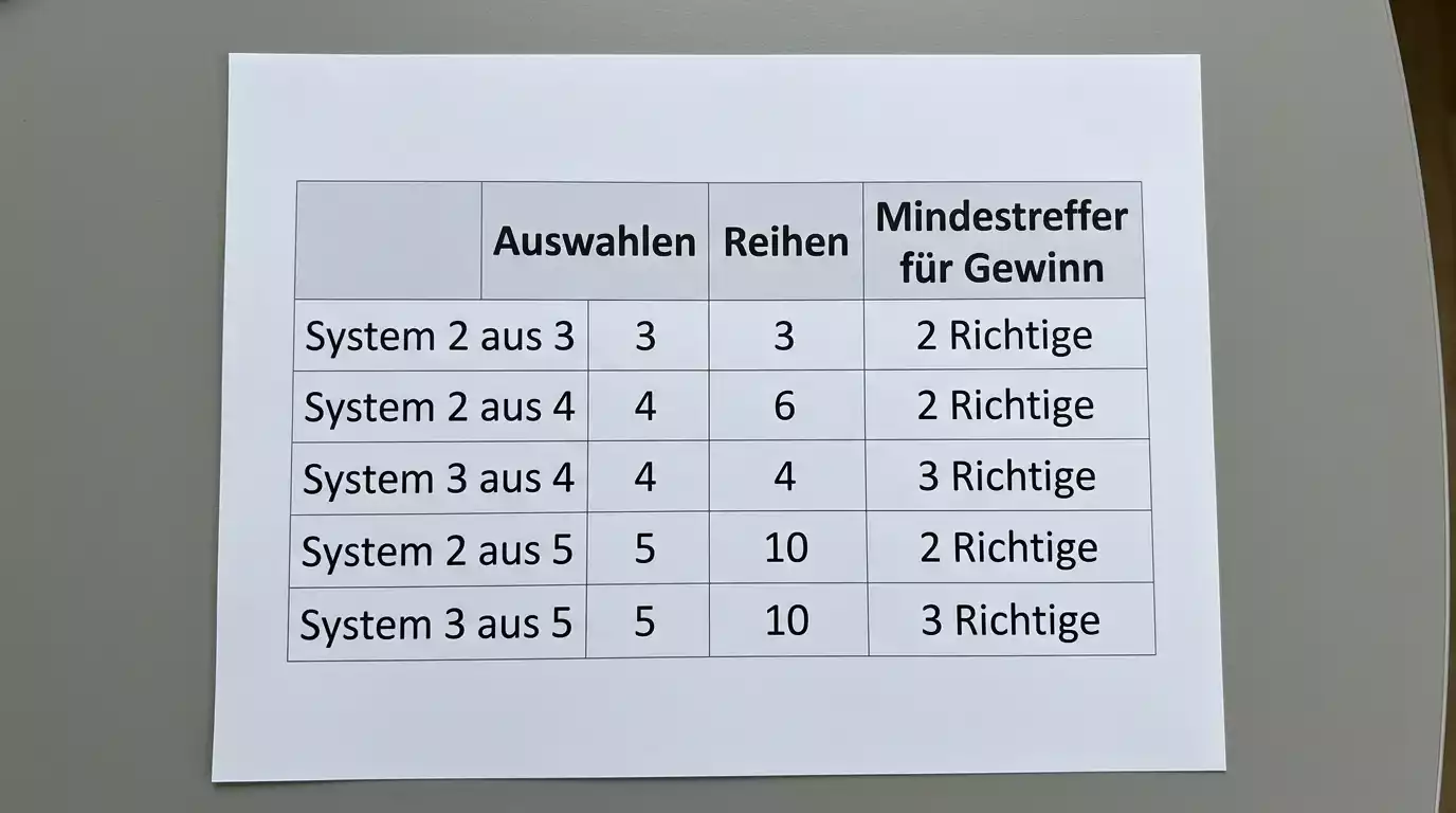 Systemwetten Formate beim Handball: Von 2-aus-3 bis 4-aus-6 mit Anzahl der Reihen und Mindestgewinnen
