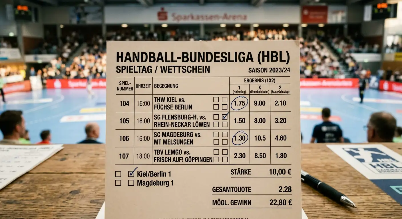 Handball Dreiweg-Wette 1X2 Kombiwetten Bundesliga Heimsieg Auswärtssieg Analyse