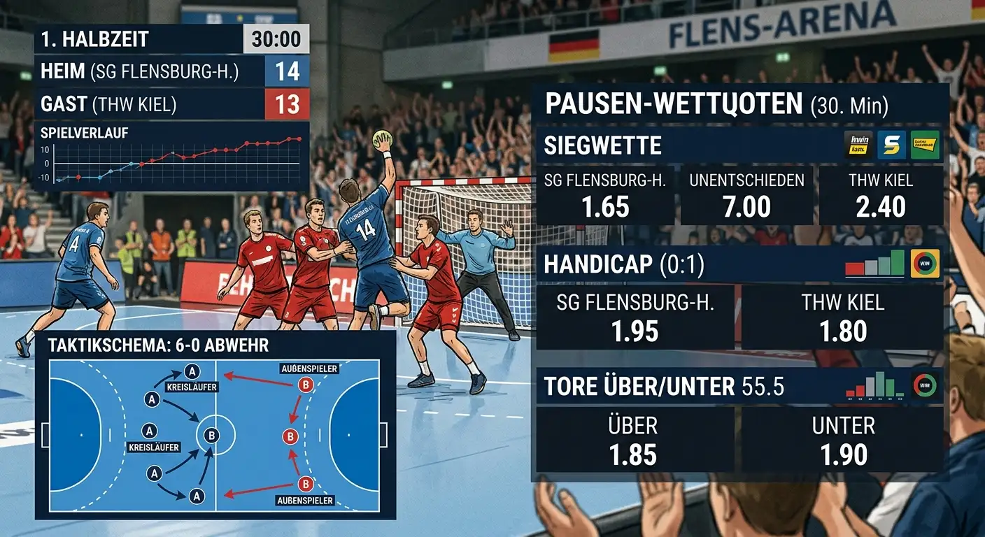 Handball Halbzeit-Märkte Kombiwetten erste zweite Halbzeit taktische Analyse