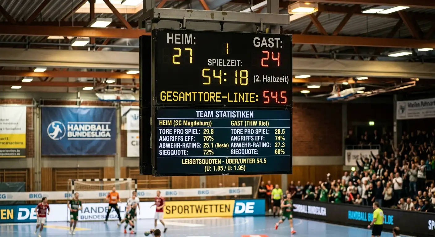 Handball Über/Unter Linie Bundesliga Torzahlen Kombiwetten 54.5 58.5 Analyse