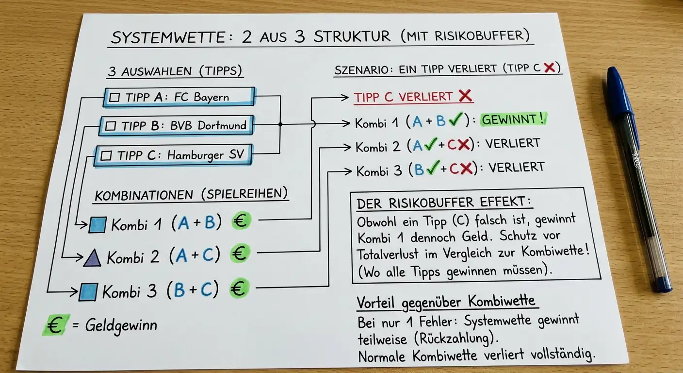 Systemwette als Absicherung gegen Kombinationsrisiko bei Handball-Akkuwetten