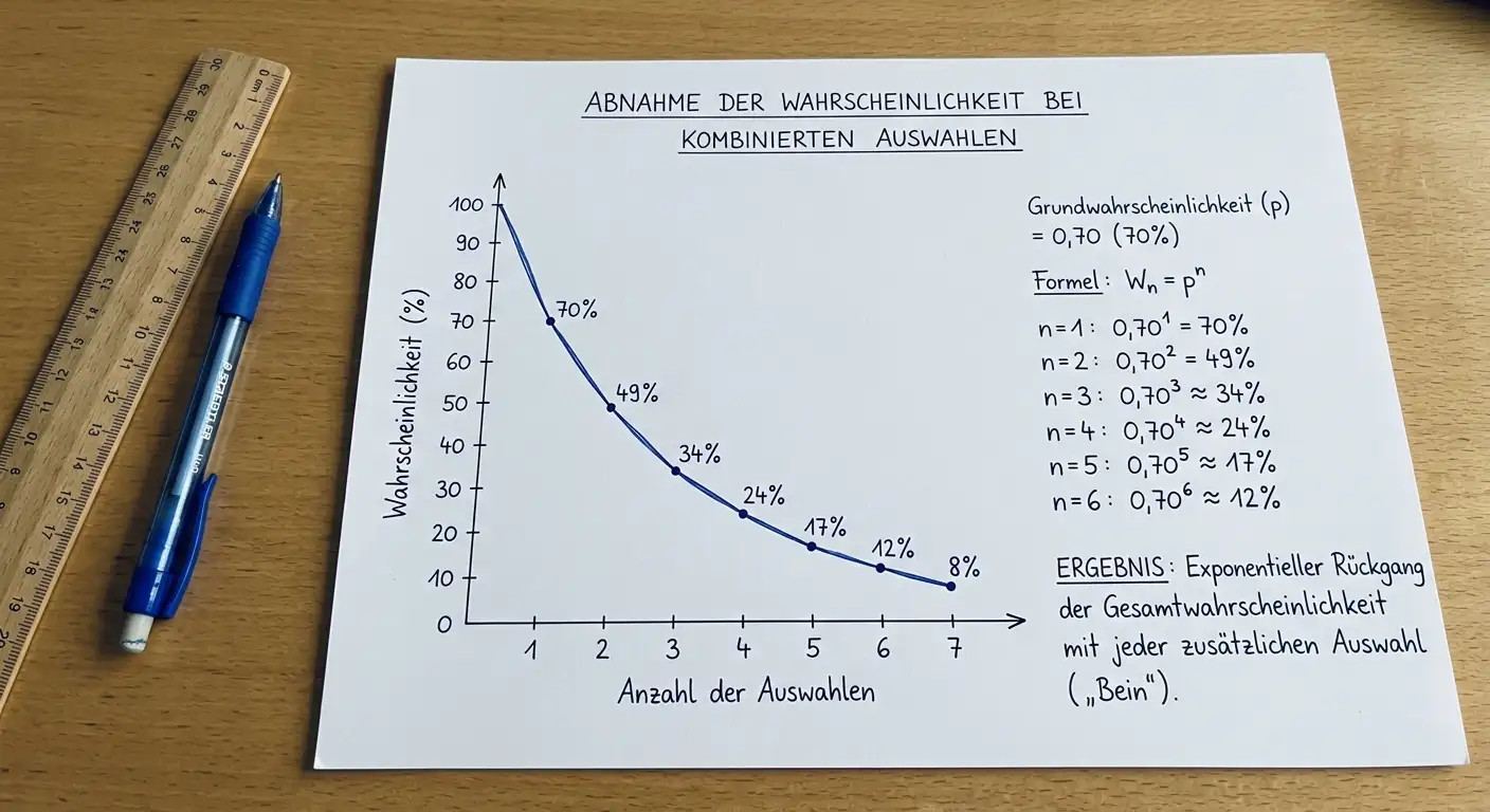 Gewinnwahrscheinlichkeit einer Kombiwette sinkt mit jedem zusätzlichen Handball-Tipp deutlich