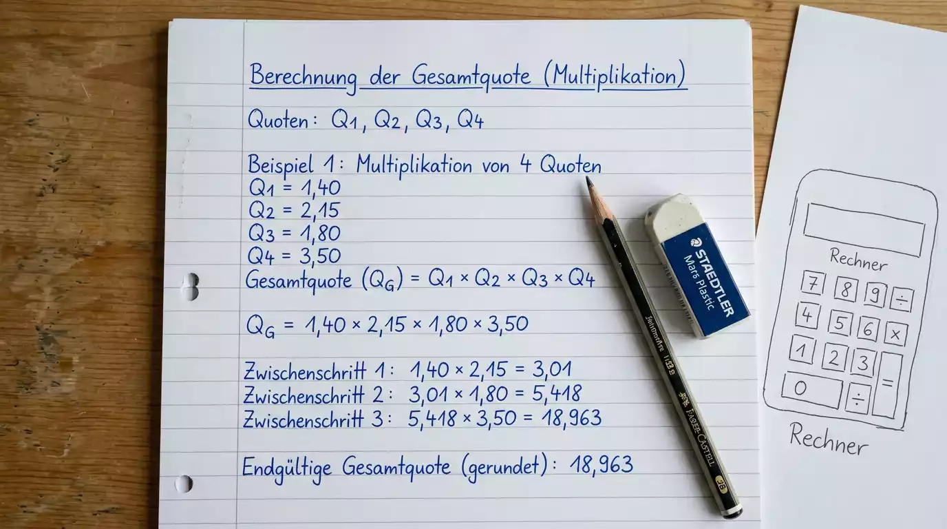 Schritt-für-Schritt Quotenmultiplikation bei einer Handball-Kombiwette mit drei Tipps